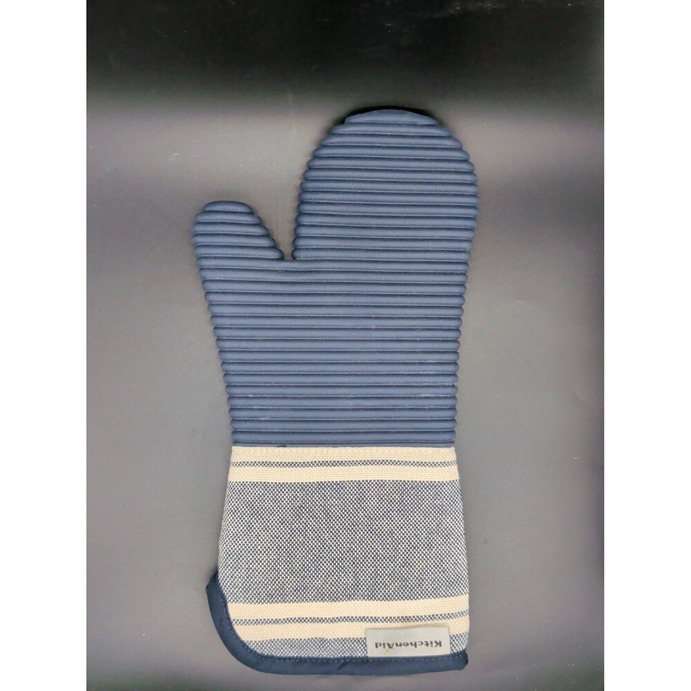 KitchenAid Vintage Stripe Oven Mitts Blue